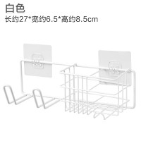 A免打孔吹风机架浴室电吹风架卫生间吹风机架多功能置物架收纳架 三维工匠 黑色浴室置物架