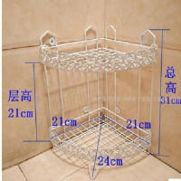 卫生间置物架 浴室角架 卫浴洗手间厕所三层三角收纳架落地壁挂 三维工匠 1060两层角架尺寸21*21*31浴室置物架