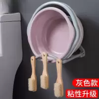 壁挂免打孔浴室置物架卫生间厕所脸盆架子洗脸洗衣机收纳架 三维工匠 厨房+卫生间通用-米色两个装
