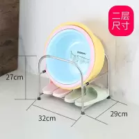 多层家用脸盆架子落地式卫生间置物架放浴室澡盆架厕所洗手间收纳 三维工匠 不锈钢2层储物架