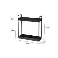 北欧杂物整理架卫生间置物架洗手间ins洗漱台浴室桌面桌上收纳架 三维工匠 白色大号两层储物架