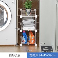 浴室置物架阳台夹缝收纳小架子厕所卫生间多功能落地收纳 三维工匠 黑1列3层