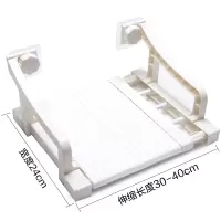 浴室置物架 卫生间厕所吸壁挂式收纳架 免打孔厨房墙上带吸盘架子 三维工匠 长38-55cm宽24cm(白色)