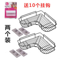 浴室免打孔转角置物架洗漱架卫生间吸壁式三角架子厨房挂壁式收纳 三维工匠 白色转角置物架1套(配双贴2个)无挂钩储物架