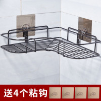 浴室置物架免打孔转角收纳卫生间厕所壁挂洗漱架厨房用品家用大全 三维工匠 [转角架]送4粘钩-白色1个