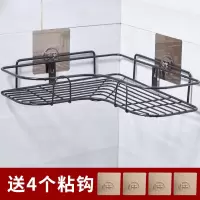 浴室置物架免打孔转角收纳卫生间厕所壁挂洗漱架厨房用品家用大全 三维工匠 [转角架]送4粘钩-白色1个