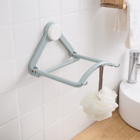 墙上自动回弹浴室卫生间洗脸盆挂架脸盆置物架无痕免钉吸盘面盆架 三维工匠 北欧蓝-吸盘浴室置物架