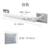 浴室毛巾架粘贴免打孔厨房单杆抹布挂架卫生间加厚毛巾杆置物架子 三维工匠 绿色大号[2个]储物架
