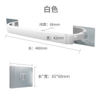 浴室毛巾架粘贴免打孔厨房单杆抹布挂架卫生间加厚毛巾杆置物架子 三维工匠 绿色大号[3个]浴室置物架