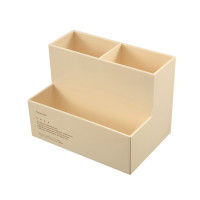 可爱创意文具简约多功能学生小清新塑料收纳桌面笔筒时尚办公用品 三维工匠 六边形米白(3619)