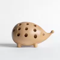刺猬 笔插办公室儿童可爱木质收纳盒笔筒ins创意实木桌面摆件 三维工匠