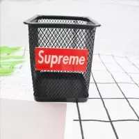 新款时尚sup创意学生笔类收纳办公用品笔筒多功能摆件 三维工匠 红色笔筒+sup黑色字