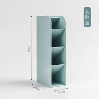多功能文具笔筒桌面摆件大容量简约创意北欧多功能收纳盒 三维工匠 北欧蓝+北欧白