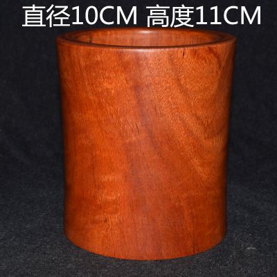 红木笔筒复古中国风圆形小叶紫檀木质创意实木刻办公室摆件 三维工匠 小叶紫檀笔筒B2/16*13.5