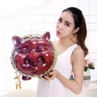 万福猪存钱罐大号猪储蓄罐创意儿童生日新年开业礼品家居摆件 三维工匠 喜盈盈(送垫子)