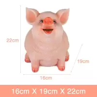 储钱罐 儿童存钱十二生肖小猪创意储蓄可爱只进不出个性摆设成人 三维工匠 站猪存钱罐(黑粉)储蓄罐