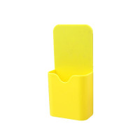 磁性笔筒粉笔收纳盒磁性笔架黑板白板绿板配件办公文具白板笔收纳盒 三维工匠 黄色磁性笔盒(小号)