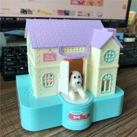 儿童犬存钱罐不可取创意女生可爱别墅狗储蓄箱网红防摔抖音款 三维工匠 [刻字]蓝色别墅小狗存钱罐储蓄罐