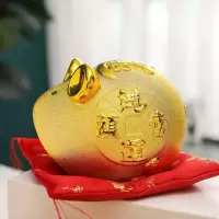 2020鼠年老鼠存钱罐不可取大容量储蓄罐过年送礼陶瓷家居摆件 三维 中号财鼠(长25.5宽15.5高14.5)不可取