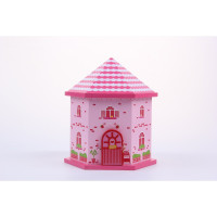 创意存钱罐带锁成人超大超大号储蓄罐儿童木质可爱公主房子 三维工匠 红色房子