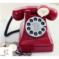 韩版复古创意卡通式电话机儿童存钱罐/储蓄罐 影楼摄影道具 电话 三维工匠 轮盘粉色电话