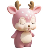 可爱儿童存钱罐男孩女孩小鹿卡通男女生防摔储蓄罐硬币粉红储钱罐 三维工匠 粉色小鹿存钱罐