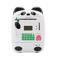 创意儿童学生存钱卡通DIY猫储蓄罐大容量家用指纹密码箱 三维工匠 熊猫指纹存钱罐