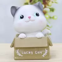 小猫存钱罐女孩硬币儿童猫猫咪储蓄罐男孩创意可爱成人储钱罐 三维工匠 眯眼款小号