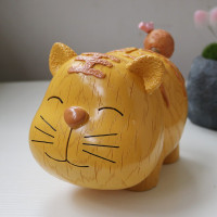大号卡通创意十二生肖老虎兔子猪马牛羊鸡狗零存钱储蓄罐树脂摆件 三维工匠 大老虎