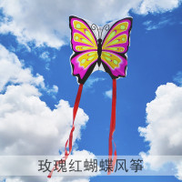 潍坊鸿运风筝儿童卡通风筝新款红蓝蝴蝶彩虹炫彩风筝线轮创意 三维工匠 巴厘蓝蝴蝶+100米线板