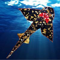 潍坊风筝鲨鱼风筝儿童卡通成人风筝正品带线轮微风易飞创意 三维工匠 小炫彩鲨鱼+18白轮+300米线