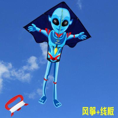 潍坊风筝 外星人风筝 新款 成人儿童卡通 风筝线轮微风易飞创意 三维工匠 风筝+26水晶轮3号700米凯芙拉线