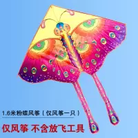 潍坊风筝新款儿童初学者卡通三角大蝴蝶微风易飞成型传统特色创意 三维工匠 1.4米蓝蝶+200米线轮