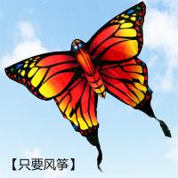 潍坊风筝蝴蝶风筝儿童卡通风筝易飞风筝初学者风筝老鹰鱼风筝创意 三维工匠 ★绿蝴蝶+26cm蓝水晶大轴承轮+800米3股线