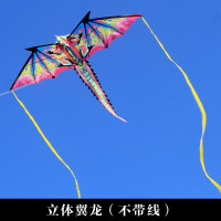 潍坊风筝卡通儿童风筝微风易飞初学者好飞立体翼龙风筝线轮套创意 三维工匠 立体翼龙+100米线板