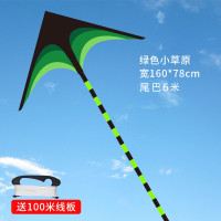 2019新款潍坊风筝原大型微风易飞风筝儿童送长尾创意 三维工匠 大草原+100米线板蓝色漂尾绿色