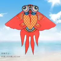 金鱼潍坊风筝带线小卡通线轮套装初学者大型成人儿童新款微风易飞创意 三维工匠 1.5米红金鱼[仅风筝]