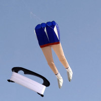 软体风筝立体3D可充气风筝新款大长腿单线软体可折叠风筝送线创意 三维工匠 黑裙子+18cm镂空轮带200米线