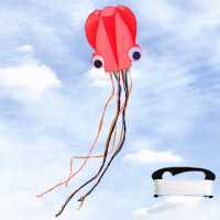 软体风筝 潍坊章鱼乌贼风筝无骨架微风易飞成人风筝初学者 创意 三维工匠 5米橙色章鱼(仅风筝)