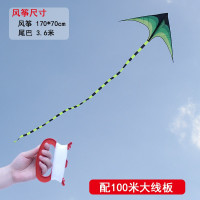 微风易飞风筝新款大原风筝三角风筝大型成人初学者儿童风筝创意 三维工匠 2米大草原+10米斑马尾+白轮600米