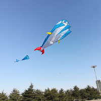 专业巨型大风筝成型软体鲸鱼2020新款初学者微风易飞超大创意 三维工匠 蓝鲸鱼[无放飞工具无赠品]