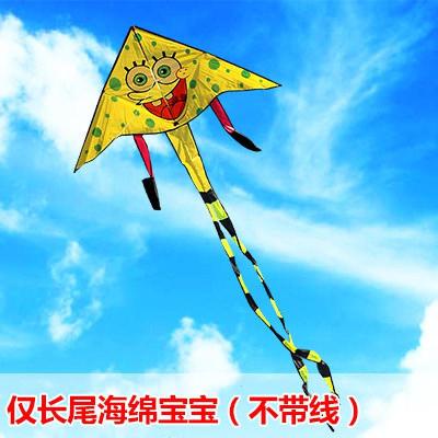 潍坊风筝卡通儿童成人风筝微风易飞风筝线轮海绵宝宝风筝创意 三维工匠 长尾海绵宝宝+16白轮200米线