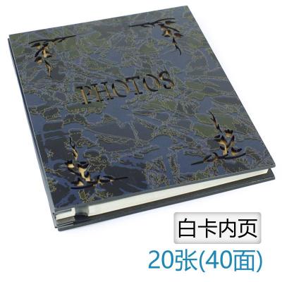 DIY相册覆膜粘贴式复古精美木面相簿大本影集 三维工匠 20页[镂刻木面]白卡