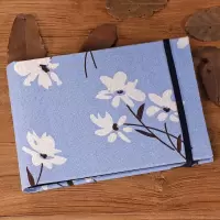 明信片收纳册 日式生写6寸相册本插页式纪念册家庭简约情侣影集 三维工匠 6寸100张@浅棕细麻纹