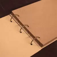 复古牛皮纸diy相册 大号活页手工粘帖式韩国情侣宝宝同学录纪念册 三维工匠 牛皮纸内页33张(含收藏礼盒)