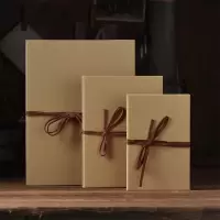 手风琴折叠式diy相册空白封面复古牛皮纸手工成长纪念册创意礼品 三维工匠 小号(17.5x11.5cm)-内页牛卡