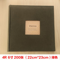 相册4R6寸4D大6寸相册200/300张麂皮绒布面相册纸芯插页式相 三维工匠 4R6寸绒面200张绿色55018