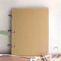 简约空白手工diy相册本加厚牛皮纸剪贴本粘贴式影集旅游纪念册 三维工匠 横版(内页黑卡)