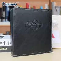 厂家直销PU皮八寸相册100张200张相簿插页式复古礼品收纳影集A5照 三维工匠 黑色-8寸/100张 50页/100P