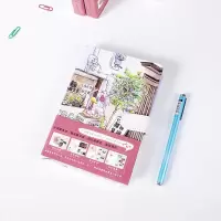 文具小店之旅精装本旅行手账本彩页本日记本文具 拍立得 记事相册 三维工匠 川菜店手账本